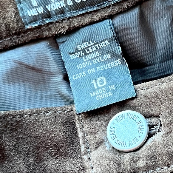 Vintage 100%Genuine Suede Pant Luxurious Deep Brown Straight Leg High Waist - Picture 13 of 14